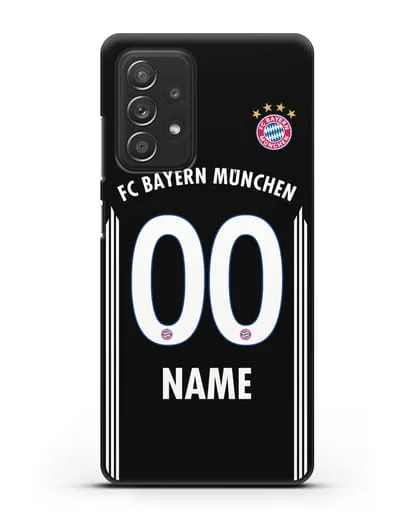 Именной чехол Бавария Мюнхен с фамилией и номером (сезон 2018-2019) черная форма силиконовый для Samsung Galaxy A53