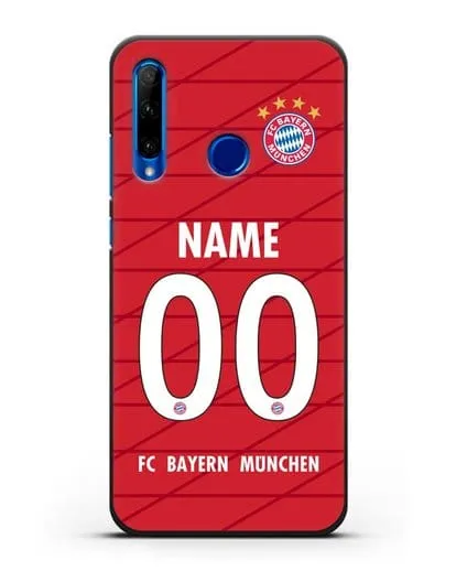 Именной чехол Бавария Мюнхен с фамилией и номером (сезон 2019-2020) красная форма силиконовый для Honor 10i