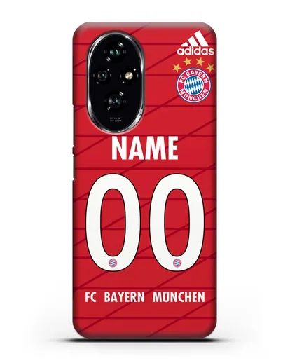 Именной чехол Бавария Мюнхен с фамилией и номером (сезон 2019-2020) красная форма силиконовый для Honor 200