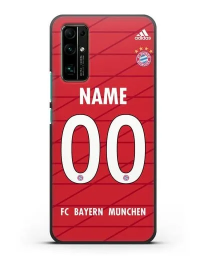 Именной чехол Бавария Мюнхен с фамилией и номером (сезон 2019-2020) красная форма силиконовый для Honor 30