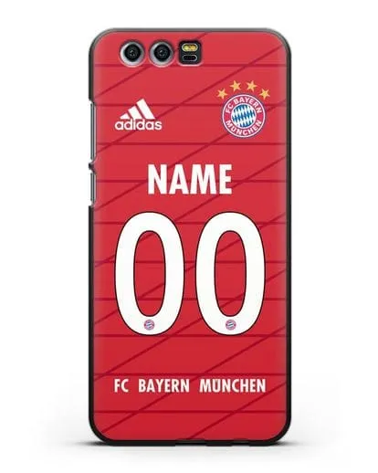 Именной чехол Бавария Мюнхен с фамилией и номером (сезон 2019-2020) красная форма силиконовый для Honor 9