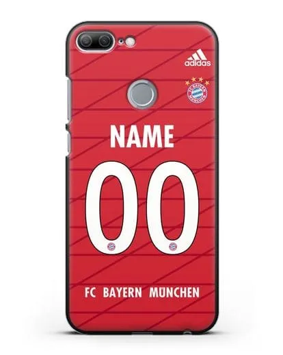 Именной чехол Бавария Мюнхен с фамилией и номером (сезон 2019-2020) красная форма силиконовый для Honor 9 Lite