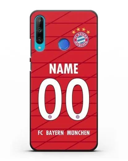 Именной чехол Бавария Мюнхен с фамилией и номером (сезон 2019-2020) красная форма силиконовый для Honor 9C