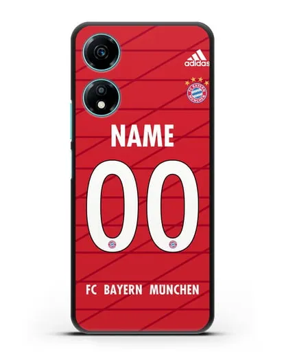 Именной чехол Бавария Мюнхен с фамилией и номером (сезон 2019-2020) красная форма силиконовый для Honor X5 Plus