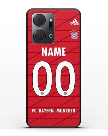 Именной чехол Бавария Мюнхен с фамилией и номером (сезон 2019-2020) красная форма силиконовый для Honor X7a