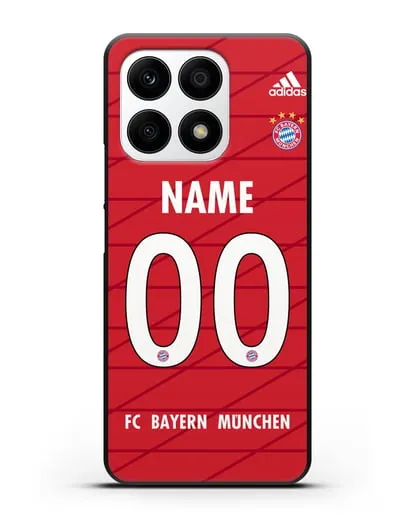 Именной чехол Бавария Мюнхен с фамилией и номером (сезон 2019-2020) красная форма силиконовый для Honor X8a