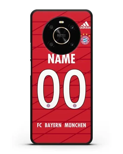 Именной чехол Бавария Мюнхен с фамилией и номером (сезон 2019-2020) красная форма силиконовый для Honor X9