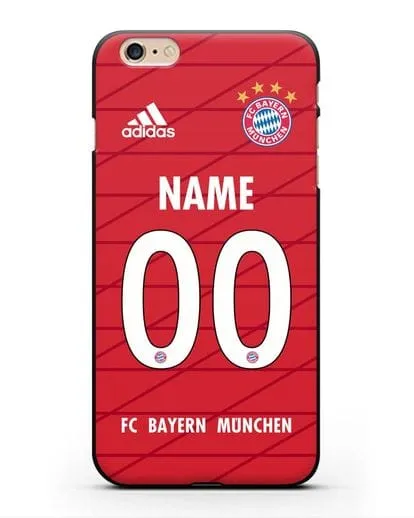 Именной чехол Бавария Мюнхен с фамилией и номером (сезон 2019-2020) красная форма силиконовый для iPhone 6s Plus