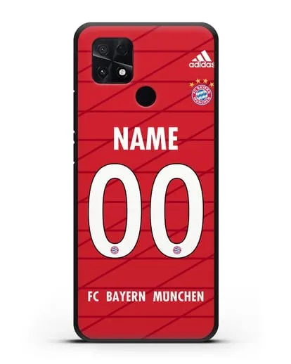 Именной чехол Бавария Мюнхен с фамилией и номером (сезон 2019-2020) красная форма силиконовый для Xiaomi Poco C40