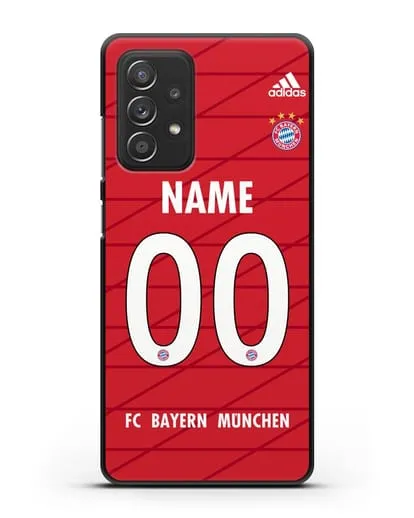 Именной чехол Бавария Мюнхен с фамилией и номером (сезон 2019-2020) красная форма силиконовый для Samsung Galaxy A53