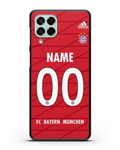 Именной чехол Бавария Мюнхен с фамилией и номером (сезон 2019-2020) красная форма силиконовый для Samsung Galaxy M53 [SM-M536]