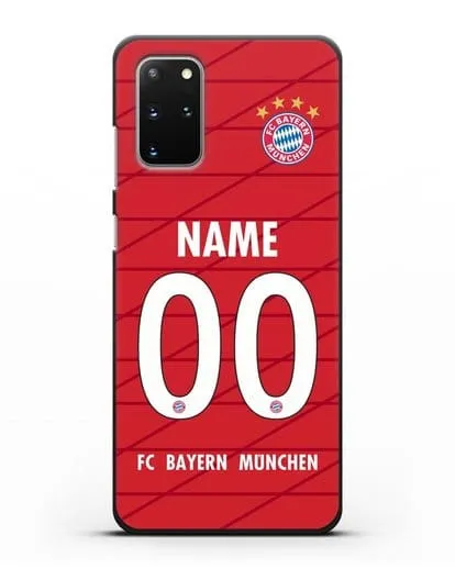 Именной чехол Бавария Мюнхен с фамилией и номером (сезон 2019-2020) красная форма силиконовый для Samsung Galaxy S20 Plus [SM-G985F]