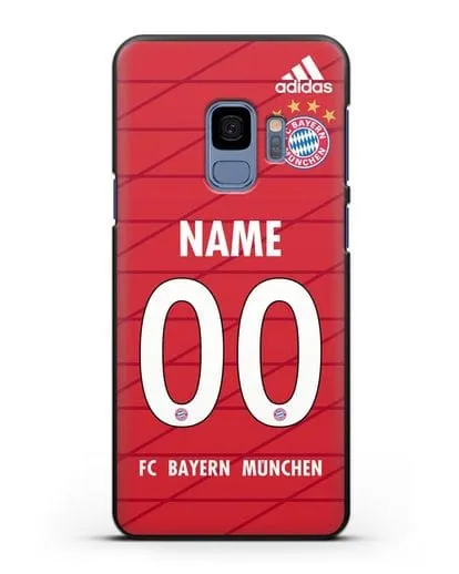 Именной чехол Бавария Мюнхен с фамилией и номером (сезон 2019-2020) красная форма силиконовый для Samsung Galaxy S9 [SM-G960F]