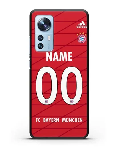 Именной чехол Бавария Мюнхен с фамилией и номером (сезон 2019-2020) красная форма силиконовый для Xiaomi 12
