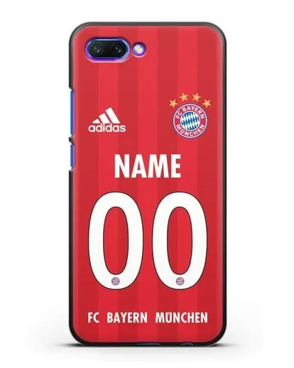 Именной чехол ФК Бавария Мюнхен с фамилией и номером (сезон 2020-2021) домашняя форма силиконовый для Honor 10