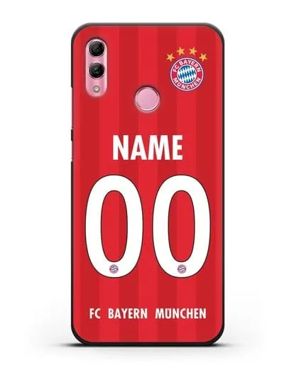 Именной чехол ФК Бавария Мюнхен с фамилией и номером (сезон 2020-2021) домашняя форма силиконовый для Honor 10 Lite