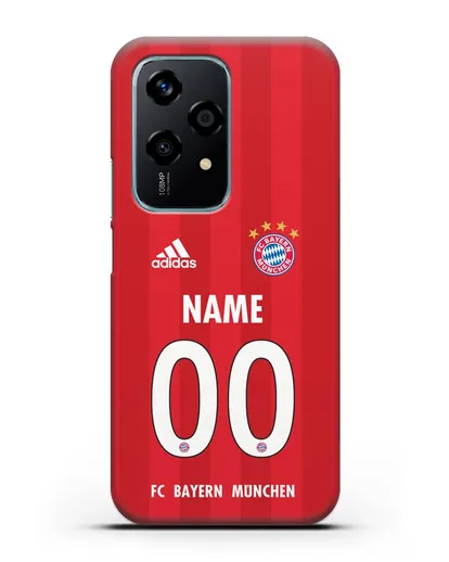Именной чехол ФК Бавария Мюнхен с фамилией и номером (сезон 2020-2021) домашняя форма силиконовый для Honor 200 Lite