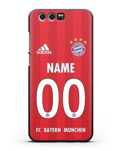 Именной чехол ФК Бавария Мюнхен с фамилией и номером (сезон 2020-2021) домашняя форма силиконовый для Honor 9
