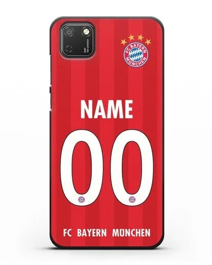 Именной чехол ФК Бавария Мюнхен с фамилией и номером (сезон 2020-2021) домашняя форма силиконовый для Honor 9S