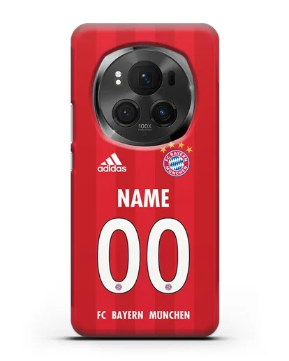 Именной чехол ФК Бавария Мюнхен с фамилией и номером (сезон 2020-2021) домашняя форма силиконовый для Honor Magic 6 Pro