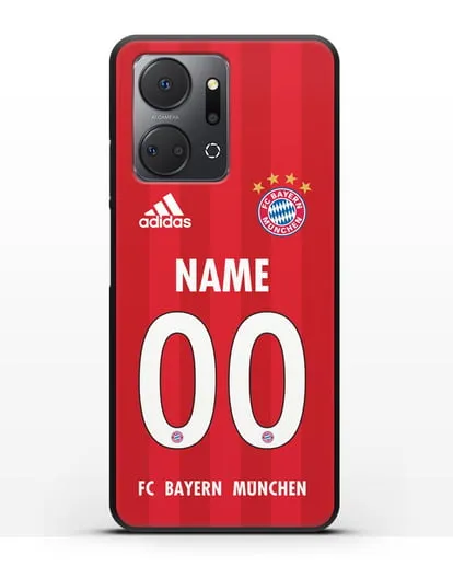 Именной чехол ФК Бавария Мюнхен с фамилией и номером (сезон 2020-2021) домашняя форма силиконовый для Honor X7a