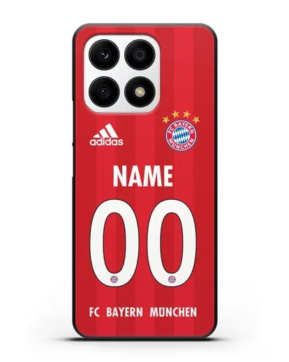 Именной чехол ФК Бавария Мюнхен с фамилией и номером (сезон 2020-2021) домашняя форма силиконовый для Honor X8a