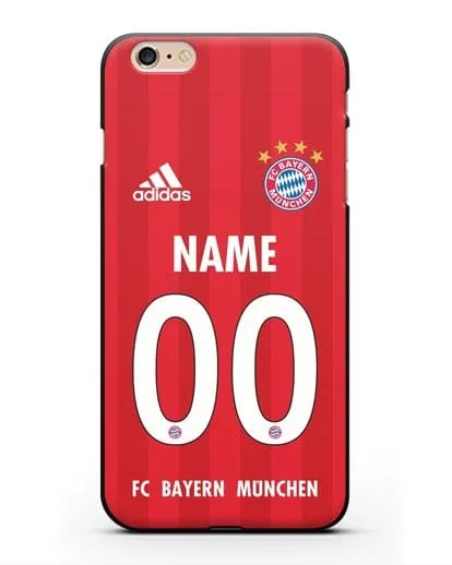 Именной чехол ФК Бавария Мюнхен с фамилией и номером (сезон 2020-2021) домашняя форма силиконовый для iPhone 6s Plus