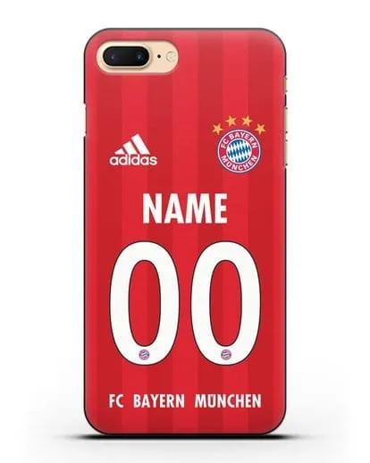 Именной чехол ФК Бавария Мюнхен с фамилией и номером (сезон 2020-2021) домашняя форма силиконовый для iPhone 7 Plus