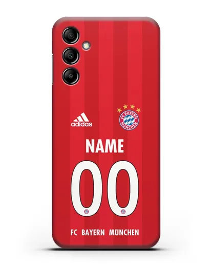 Именной чехол ФК Бавария Мюнхен с фамилией и номером (сезон 2020-2021) домашняя форма силиконовый для Samsung Galaxy A14 [SM-A145]