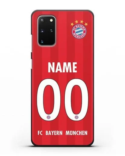 Именной чехол ФК Бавария Мюнхен с фамилией и номером (сезон 2020-2021) домашняя форма силиконовый для Samsung Galaxy S20 Plus [SM-G985F]