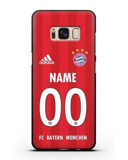 Именной чехол ФК Бавария Мюнхен с фамилией и номером (сезон 2020-2021) домашняя форма силиконовый для Samsung Galaxy S8 Plus [SM-G955F]
