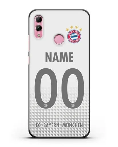 Именной чехол ФК Бавария Мюнхен с фамилией и номером (сезон 2020-2021) гостевая форма силиконовый для Honor 10 Lite