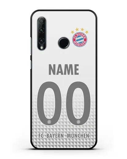 Именной чехол ФК Бавария Мюнхен с фамилией и номером (сезон 2020-2021) гостевая форма силиконовый для Honor 20e