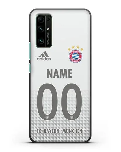 Именной чехол ФК Бавария Мюнхен с фамилией и номером (сезон 2020-2021) гостевая форма силиконовый для Honor 30