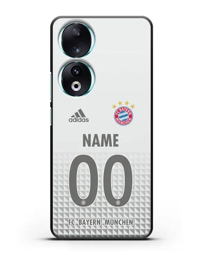 Именной чехол ФК Бавария Мюнхен с фамилией и номером (сезон 2020-2021) гостевая форма силиконовый для Honor 90
