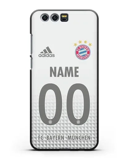 Именной чехол ФК Бавария Мюнхен с фамилией и номером (сезон 2020-2021) гостевая форма силиконовый для Honor 9