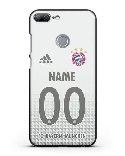 Именной чехол ФК Бавария Мюнхен с фамилией и номером (сезон 2020-2021) гостевая форма силиконовый для Honor 9 Lite