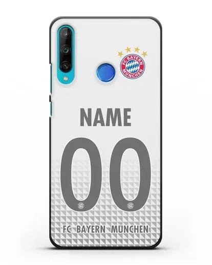 Именной чехол ФК Бавария Мюнхен с фамилией и номером (сезон 2020-2021) гостевая форма силиконовый для Honor 9C