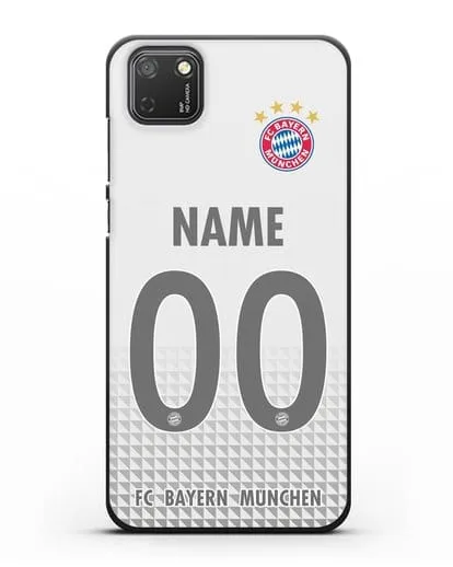 Именной чехол ФК Бавария Мюнхен с фамилией и номером (сезон 2020-2021) гостевая форма силиконовый для Honor 9S
