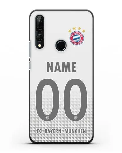 Именной чехол ФК Бавария Мюнхен с фамилией и номером (сезон 2020-2021) гостевая форма силиконовый для Honor 9X