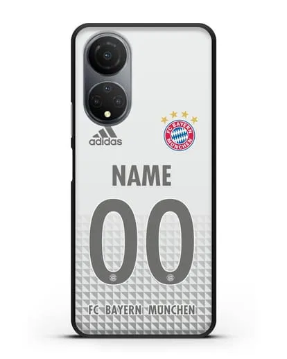 Именной чехол ФК Бавария Мюнхен с фамилией и номером (сезон 2020-2021) гостевая форма силиконовый для Honor X7