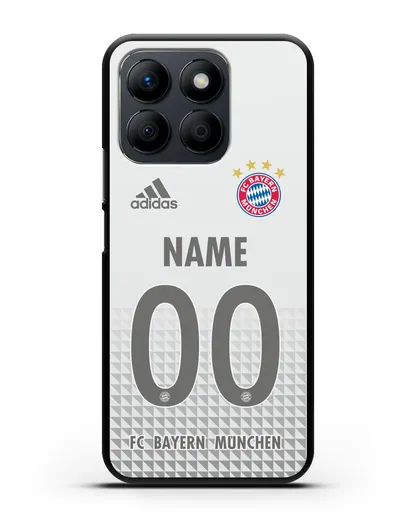 Именной чехол ФК Бавария Мюнхен с фамилией и номером (сезон 2020-2021) гостевая форма силиконовый для Honor X8b
