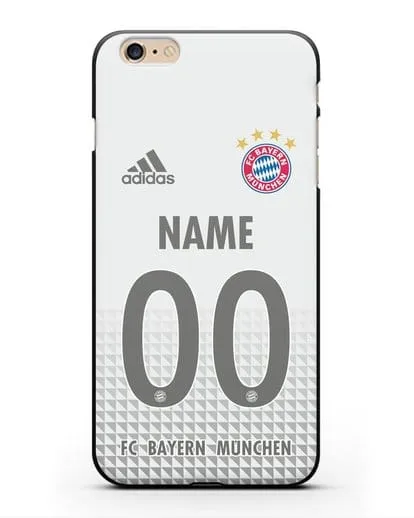 Именной чехол ФК Бавария Мюнхен с фамилией и номером (сезон 2020-2021) гостевая форма силиконовый для iPhone 6s Plus