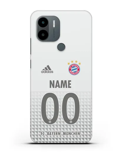 Именной чехол ФК Бавария Мюнхен с фамилией и номером (сезон 2020-2021) гостевая форма силиконовый для Xiaomi Poco C51