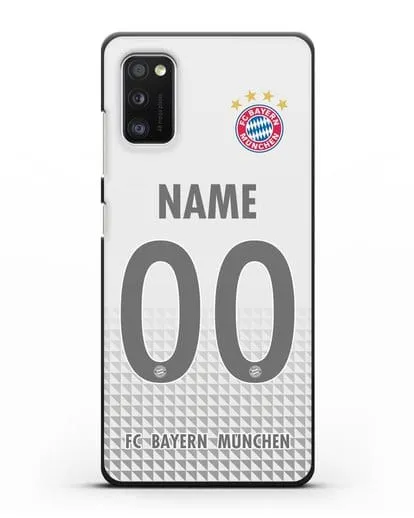 Именной чехол ФК Бавария Мюнхен с фамилией и номером (сезон 2020-2021) гостевая форма силиконовый для Samsung Galaxy A41 [SM-A415F]