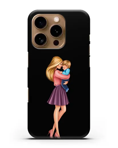 Чехол с иллюстрацией Мама блондинка с сыном силиконовый для iPhone 16 Pro