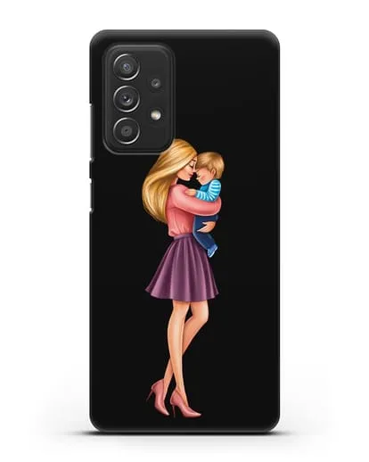 Чехол с иллюстрацией Мама блондинка с сыном силиконовый для Samsung Galaxy A53
