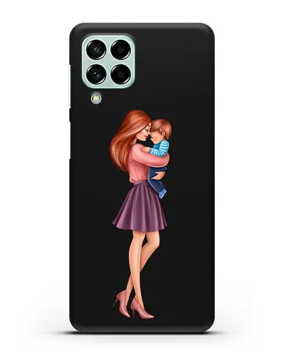 Чехол с иллюстрацией Мама рыжая с сыном силиконовый для Samsung Galaxy M53 [SM-M536]