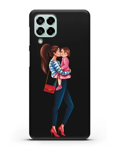 Чехол с иллюстрацией Мама шатенка с дочкой силиконовый для Samsung Galaxy M53 [SM-M536]
