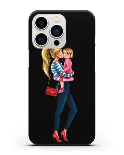 Чехол с иллюстрацией Мама блондинка с дочкой силиконовый для iPhone 13 Pro